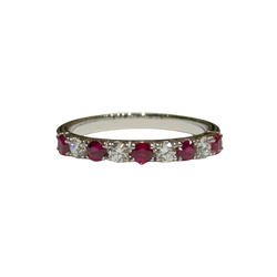 JR0187K - Ruby with Diamond Band Set in 18K White Gold Setting