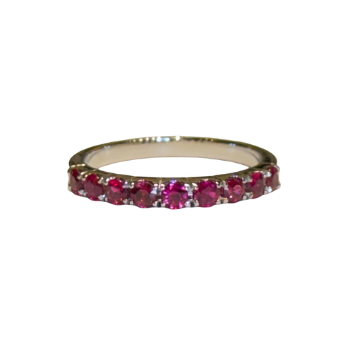 JR0189K - Ruby Band Set in 18K White Gold Setting