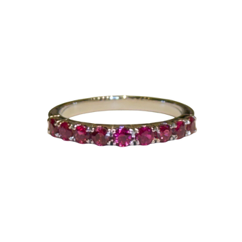 JR0189K - Ruby Band Set in 18K White Gold Setting