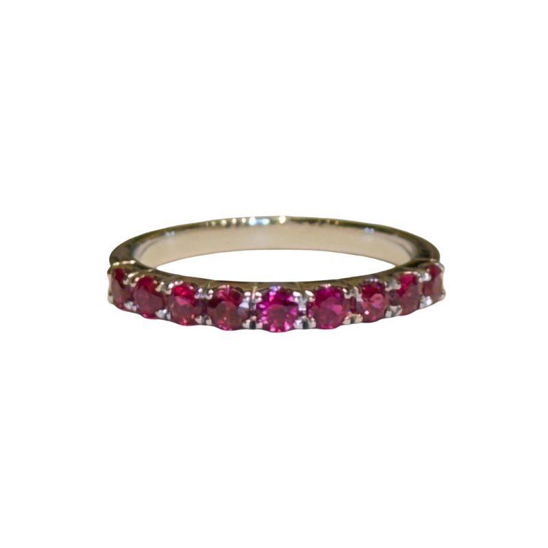 JR0189K - Ruby Band Set in 18K White Gold Setting