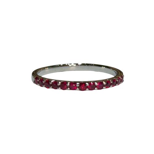 JR0192K - Ruby Band Set in 18K White Gold Setting