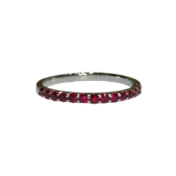 JR0192K - Ruby Band Set in 18K White Gold Setting