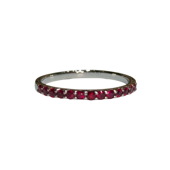 JR0192K - Ruby Band Set in 18K White Gold Setting