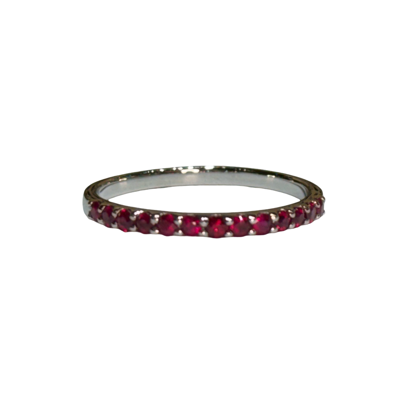 JR0192K - Ruby Band Set in 18K White Gold Setting