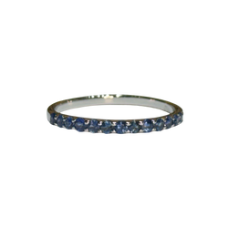 JR0193K - Blue Sapphire Band Set in 18K White Gold Setting