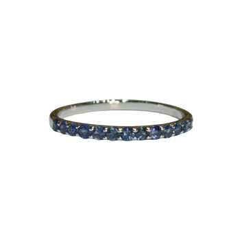 JR0193K - Blue Sapphire Band Set in 18K White Gold Setting