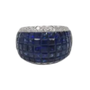 JR0400L - Invisible Set Blue Sapphire with Diamond Ring set in 18K White Gold Setting