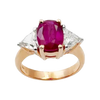 JR0212N - Ruby with Diamond Ring set in 18K Rose Gold Setting