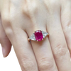 JR0212N - Ruby with Diamond Ring set in 18K Rose Gold Setting
