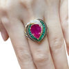 JR0397L - Ruby with Emerald, Blue Sapphire and Diamond Ring set in 18K Gold Setting