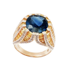JR0562L - Blue Sapphire, Yellow Sapphire and Diamond Ring set in 18K Rose Gold Setting