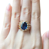 JR0562L - Blue Sapphire, Yellow Sapphire and Diamond Ring set in 18K Rose Gold Setting