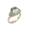 JR0610L - Green Tourmaline,Tsavorite and Diamond Ring set in 18K Rose Gold Setting