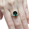 JR0255M - Green Sapphire with Diamond Ring set in 18K Gold Setting