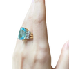 JR0267M - Cushion Aquamarine with Diamond Ring set in 18K Gold Setting
