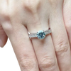JR0477M - Aquamarine with Diamond Ring set in 18K White Gold Setting