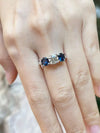 JR0069L - Diamond and Blue Sapphire Ring set in 18K White Gold Setting