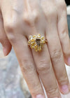 Brown Diamond and Yellow Diamond Ring set in 18K Gold Setting