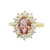 JR0234L - Unheated Padparadscha Sapphire with Diamond Ring set in 18K Gold Setting