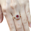 JR0234L - Unheated Padparadscha Sapphire with Diamond Ring set in 18K Gold Setting