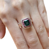 JR0040K - Indicolite Tourmaline, Pink Sapphire and Diamond Ring in 18k Rose Gold