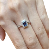 JR0008K - Blue Sapphire with Diamond Ring set in 18K White Gold Setting