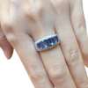 JR0032K - Blue Sapphire with Diamond Ring set in 18K White Gold Setting
