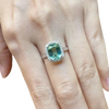 JR0576L - Mint Green Tourmaline with Diamond Ring set in 18K White Gold Setting