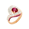 JR0503L - Ruby with Diamond and Ruby Ring set in 18K Rose Gold Setting