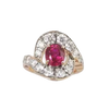 JR0503L - Ruby with Diamond and Ruby Ring set in 18K Rose Gold Setting