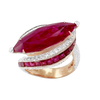 JR0708L - Ruby with Ruby and Diamond Ring set in 18K Rose Gold Setting