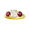 JR0090L - Diamond and Ruby Ring set in 18K Gold Setting