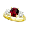 JR0058M - Unheated Ruby with Diamond Ring set in 18K Gold Setting