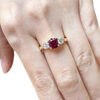 JR0058M - Unheated Ruby with Diamond Ring set in 18K Gold Setting