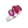JR0030K - Trilogy Ruby Ring set in 18K White Gold Setting
