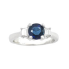 JR0943R - Blue Sapphire with Diamond Ring set in 18K White Gold Setting