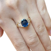 JR0711L - Blue Sapphire with Diamond Ring set in 18K Gold Setting