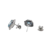 JE0003K - Aquamarine and Blue Sapphire & Diamond Earrings set in 18k White Gold Setting