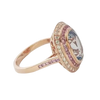 JR0390L - Ceylon Blue Sapphire with Pink Sapphire & Diamond Ring set in 18K Rose Gold Setting