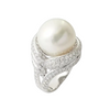 JR0713L - South Sea Pearl with Diamond Ring set in Platinum 950 Setting
