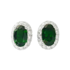 JE0123L - Tsavorite with Diamond Earrings set in 18K White Gold Setting