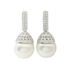 JE0259L - South Sea Pearl with Diamond Earrings set in 18K White Gold Setting