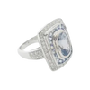 JR0359L - Unheated Blue Sapphire with Blue Sapphire & Diamond Ring set in 18K White Gold