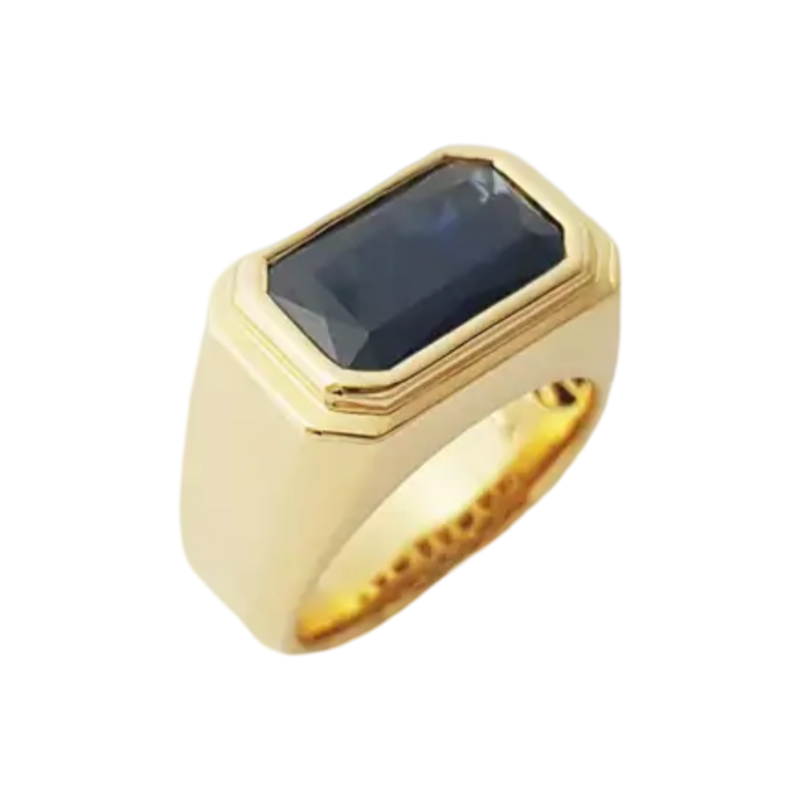 JR0185LK - Blue Sapphire Men’s Ring set in 18K Gold Setting