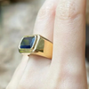 JR0185LK - Blue Sapphire Men’s Ring set in 18K Gold Setting