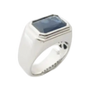 JR0184LK - Blue Sapphire Men’s Ring set in Platinum 950 Setting