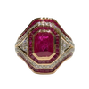 JR0260K - Ruby with Diamond Ring Set in 18K Rose Gold Setting
