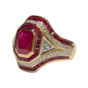 JR0260K - Ruby with Diamond Ring Set in 18K Rose Gold Setting