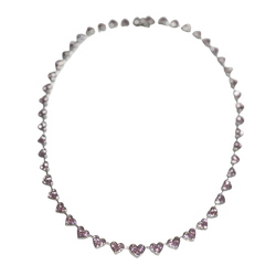 JN002/26 - Pink Sapphire Necklace Set in 14K White Gold Setting