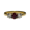 JR0279K - Ruby with Diamond Ring Set in 18K Gold Setting